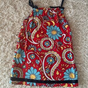 Girls Floral Paisley Red Dress